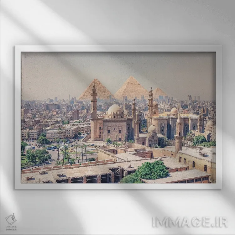 تابلو نمای قاهره اثر مانجیک پیکچرز (استودیو عکاسی یا فیلمسازی) - نمای قابدار سفید