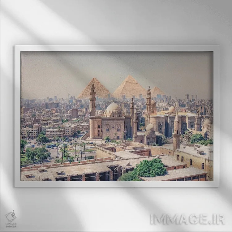 تابلو نمای قاهره اثر مانجیک پیکچرز (استودیو عکاسی یا فیلمسازی) - نمای قابدار سفید