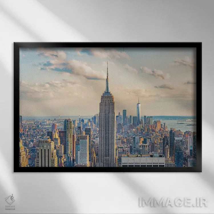 تابلو ساختمان امپایر استیت اثر مانجیک پیکچرز (استودیو عکاسی یا فیلمسازی) - نمای قابدار مشکی