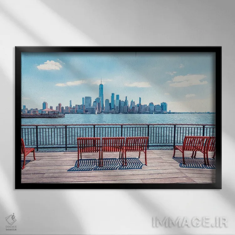 تابلو شهر جِرسی (ایالت نیوجرسی) اثر مانجیک پیکچرز (استودیو عکاسی یا فیلمسازی) - نمای قابدار مشکی