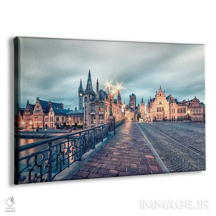 تابلو غروب در گانت (شهر گنت بلژیک) اثر مانجیک پیکچرز (استودیو عکاسی یا فیلمسازی) - نمای پرسپکتیو محصول
