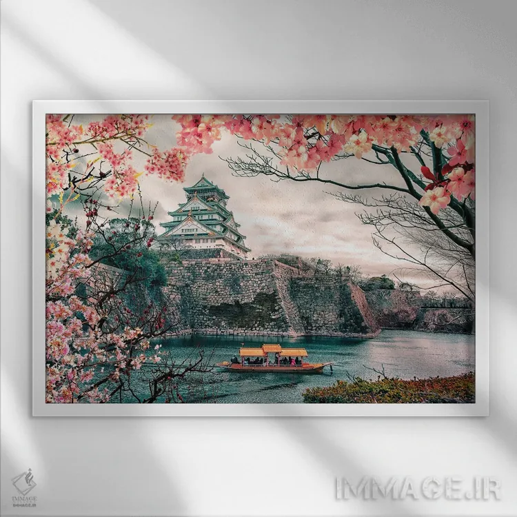 تابلو شکوفه گیلاس در اوزاکا اثر مانجیک پیکچرز (استودیو عکاسی یا فیلمسازی) - نمای قابدار سفید