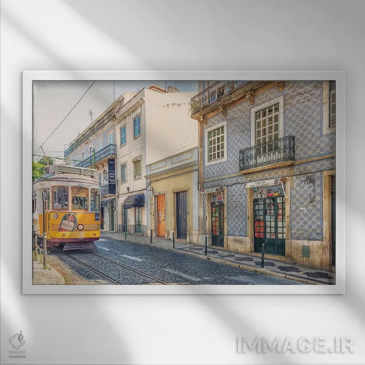 تابلو خیابان لیسبون اثر مانجیک پیکچرز (استودیو عکاسی یا فیلمسازی) - نمای قابدار سفید