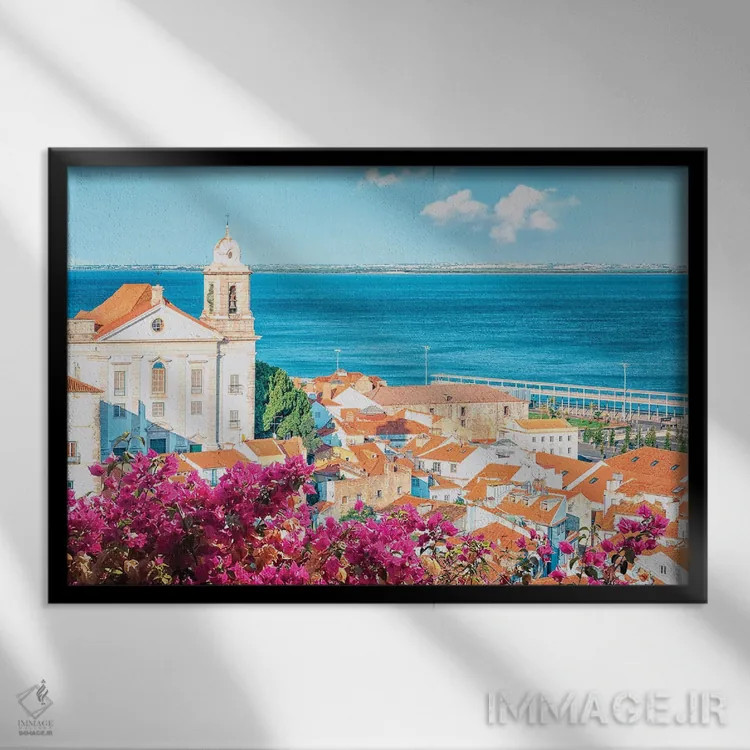 تابلو لیسبون رنگارنگ اثر مانجیک پیکچرز (استودیو عکاسی یا فیلمسازی) - نمای قابدار مشکی