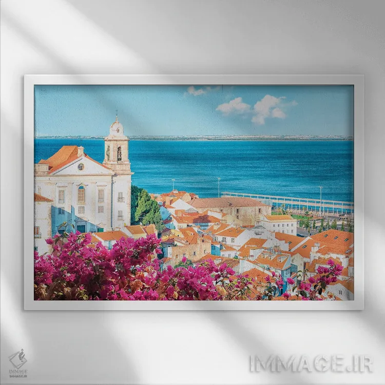 تابلو لیسبون رنگارنگ اثر مانجیک پیکچرز (استودیو عکاسی یا فیلمسازی) - نمای قابدار سفید