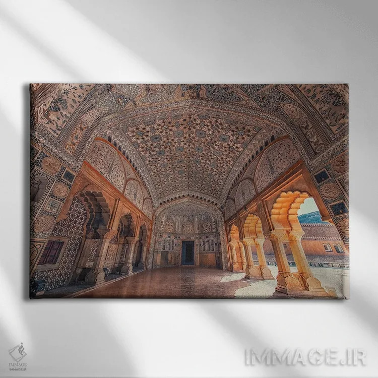تابلو معماری قلعه امبر (هند) اثر مانجیک پیکچرز (استودیو عکاسی یا فیلمسازی) - نمای روبهرو روی دیوار