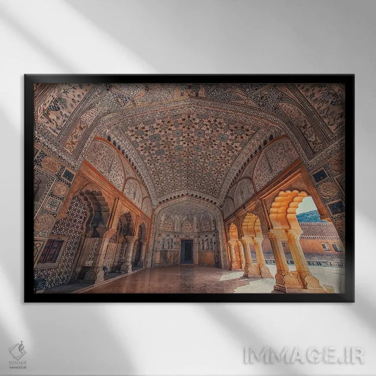 تابلو معماری قلعه امبر (هند) اثر مانجیک پیکچرز (استودیو عکاسی یا فیلمسازی) - نمای قابدار مشکی