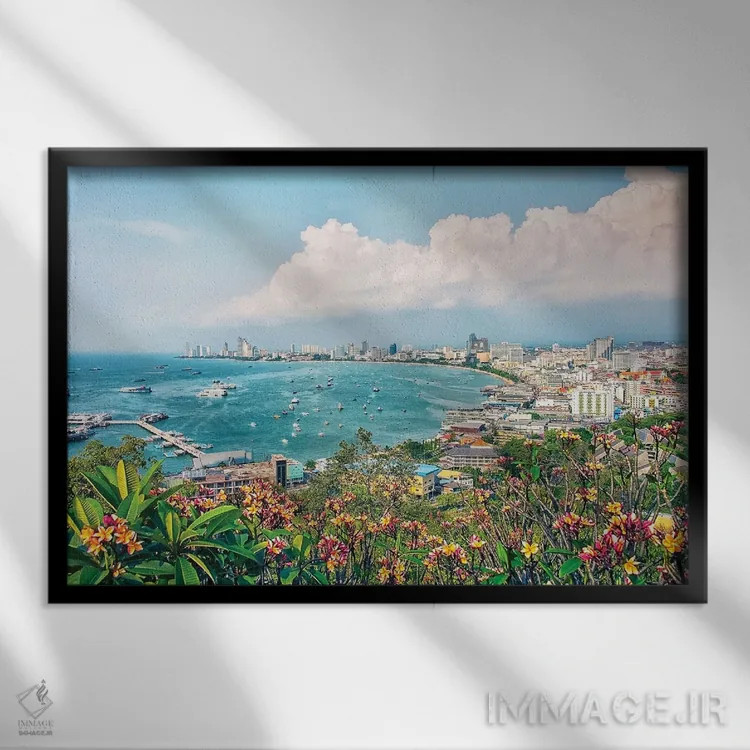 تابلو پاتایا (شهر تایلند) اثر مانجیک پیکچرز (استودیو عکاسی یا فیلمسازی) - نمای قابدار مشکی