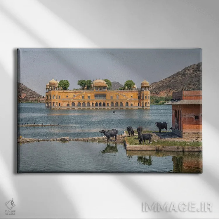 تابلو جال محل (کاخ آبی، هند) اثر مانجیک پیکچرز (استودیو عکاسی یا فیلمسازی) - نمای روبهرو روی دیوار