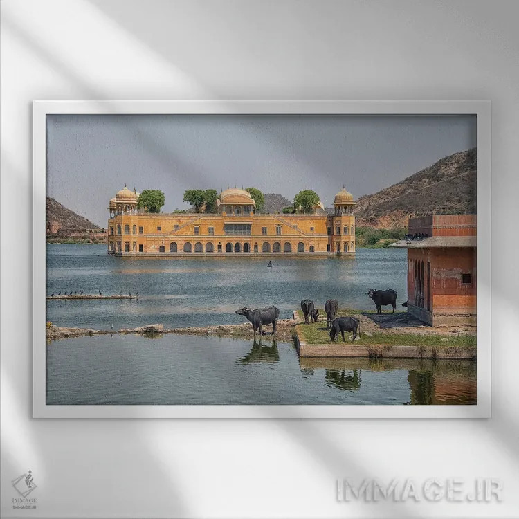 تابلو جال محل (کاخ آبی، هند) اثر مانجیک پیکچرز (استودیو عکاسی یا فیلمسازی) - نمای قابدار سفید
