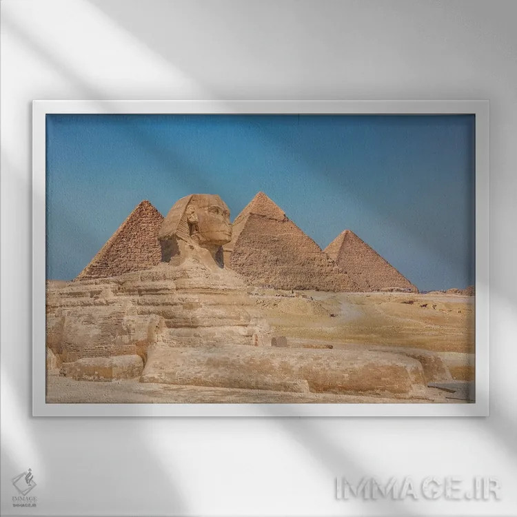 تابلو ابوالهول بزرگ جیزه اثر مانجیک پیکچرز (استودیو عکاسی یا فیلمسازی) - نمای قابدار سفید