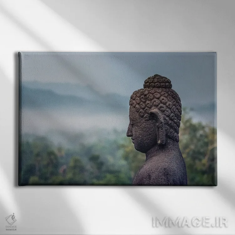 تابلو مجسمهٔ گمشده اثر مانجیک پیکچرز (استودیو عکاسی یا فیلمسازی) - نمای روبهرو روی دیوار