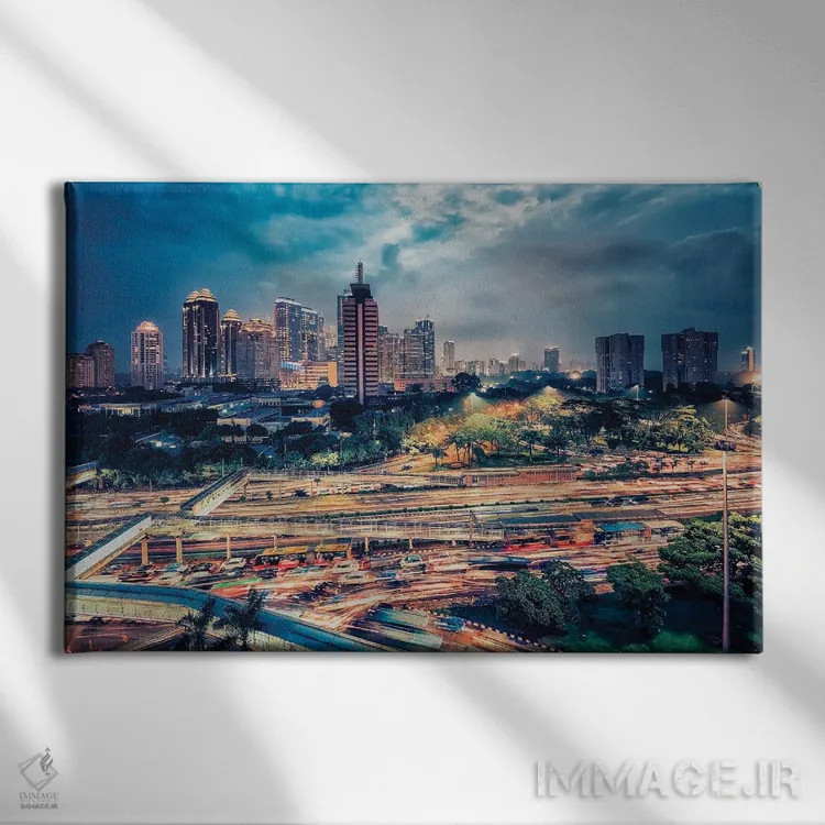 تابلو ترافیک جاکارتا اثر مانجیک پیکچرز (استودیو عکاسی یا فیلمسازی) - نمای روبهرو روی دیوار