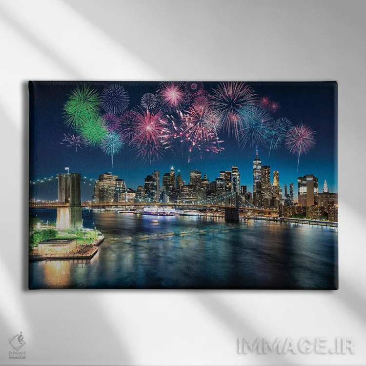 تابلو آتشبازی در نیویورک اثر مانجیک پیکچرز (استودیو عکاسی یا فیلمسازی) - نمای روبهرو روی دیوار