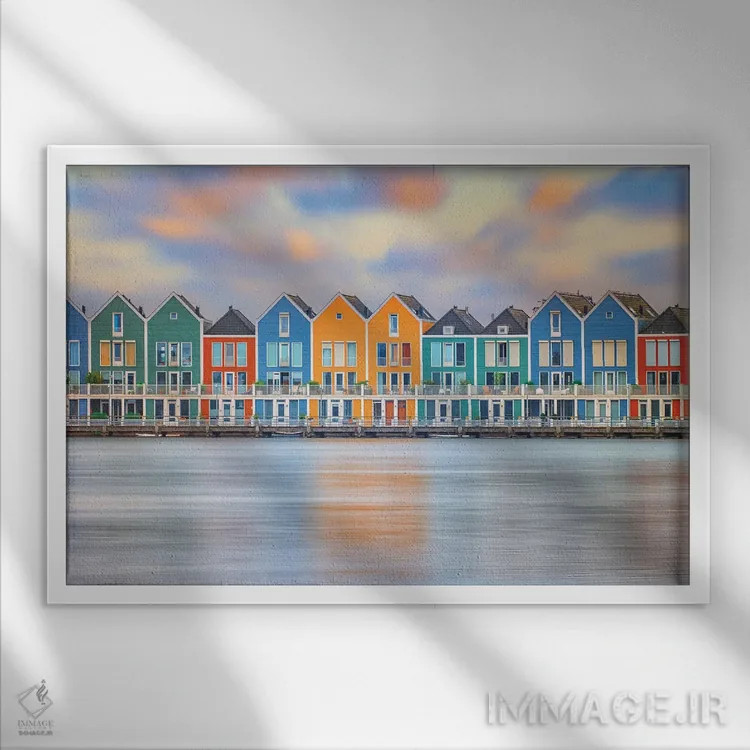 تابلو دهکدهٔ هوتن (هلند) اثر مانجیک پیکچرز (استودیو عکاسی یا فیلمسازی) - نمای قابدار سفید