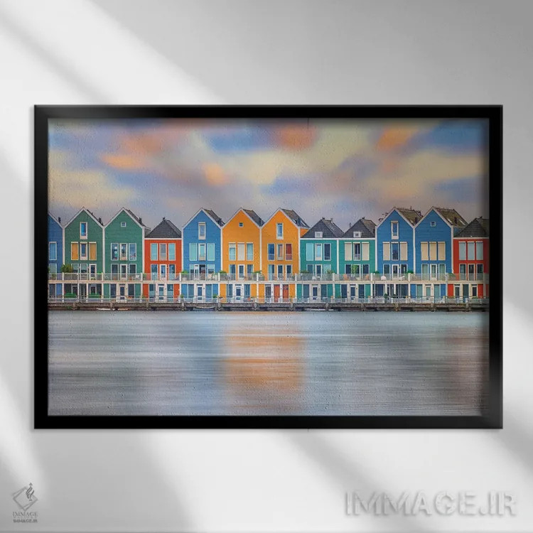 تابلو دهکدهٔ هوتن (هلند) اثر مانجیک پیکچرز (استودیو عکاسی یا فیلمسازی) - نمای قابدار مشکی