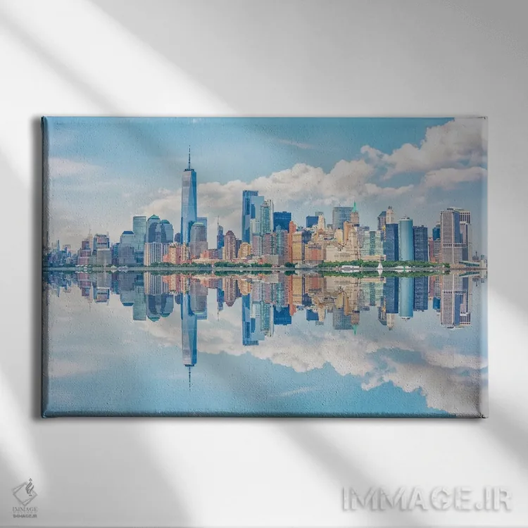 تابلو انعکاس شهر نیویورک اثر مانجیک پیکچرز (استودیو عکاسی یا فیلمسازی) - نمای روبهرو روی دیوار
