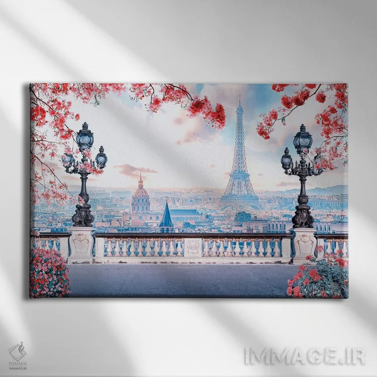 تابلو گلها در پاریس اثر مانجیک پیکچرز (استودیو عکاسی یا فیلمسازی) - نمای روبهرو روی دیوار