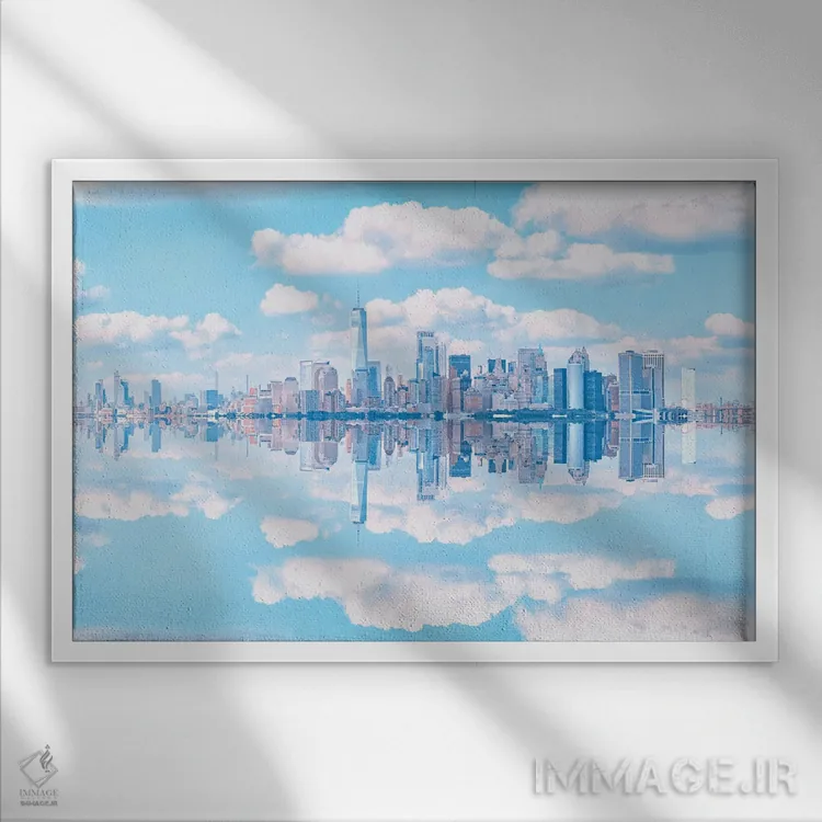 تابلو خط افق نیویورک اثر مانجیک پیکچرز (استودیو عکاسی یا فیلمسازی) - نمای قابدار سفید