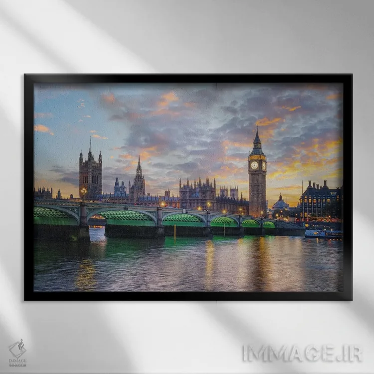 تابلو کاخ وستمینستر (لندن) اثر مانجیک پیکچرز (استودیو عکاسی یا فیلمسازی) - نمای قابدار مشکی
