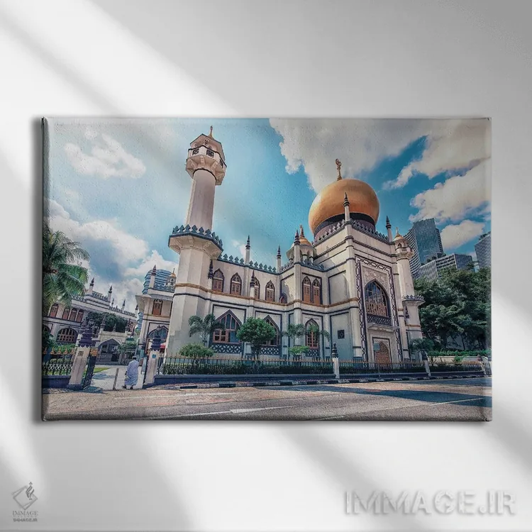 تابلو مسجد سلطان در سنگاپور اثر مانجیک پیکچرز (استودیو عکاسی یا فیلمسازی) - نمای روبهرو روی دیوار