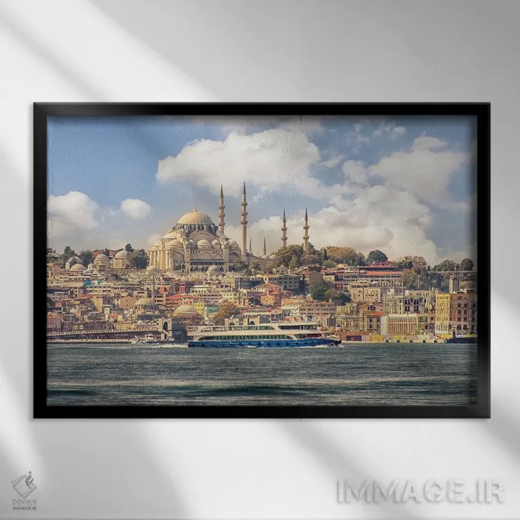 تابلو استانبول از تنگه بسفر اثر مانجیک پیکچرز (استودیو عکاسی یا فیلمسازی) - نمای قابدار مشکی