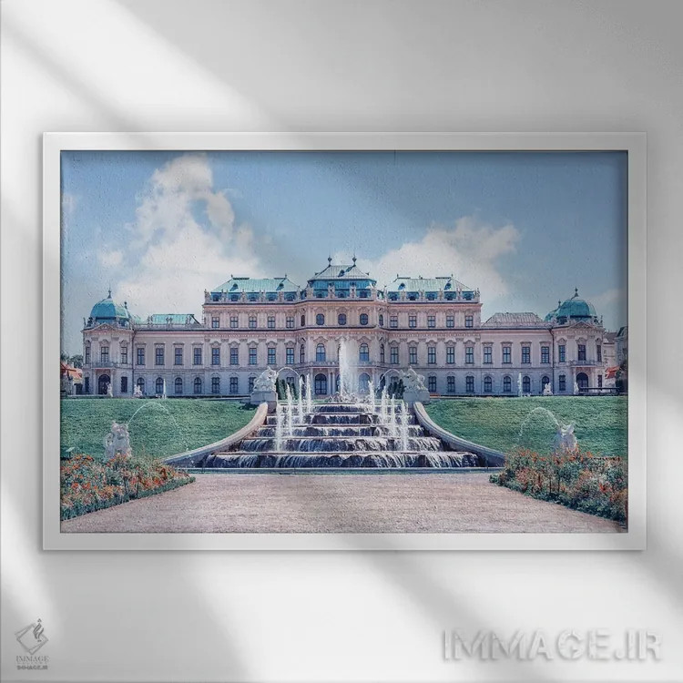 تابلو کاخ بلودر (اتریش) اثر مانجیک پیکچرز (استودیو عکاسی یا فیلمسازی) - نمای قابدار سفید