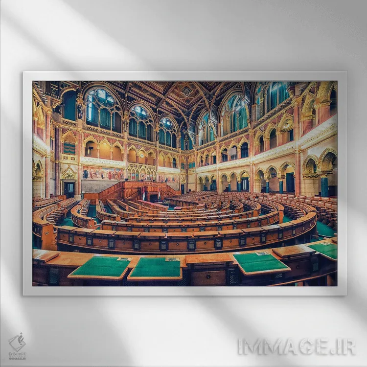 تابلو پارلمان مجارستان اثر مانجیک پیکچرز (استودیو عکاسی یا فیلمسازی) - نمای قابدار سفید