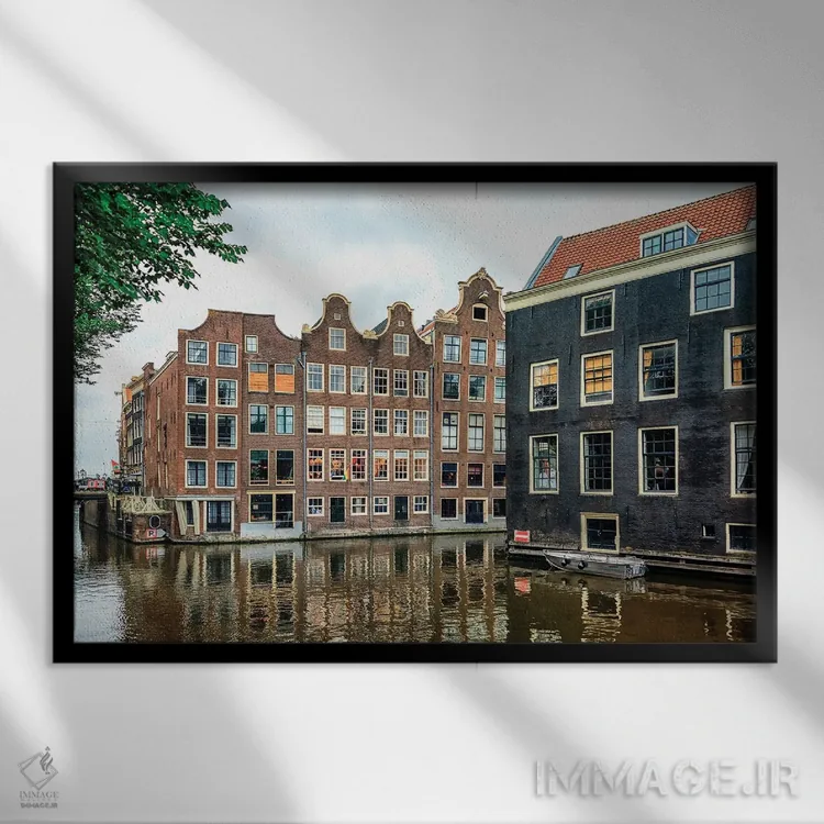 تابلو شهر آمستردام اثر مانجیک پیکچرز (استودیو عکاسی یا فیلمسازی) - نمای قابدار مشکی