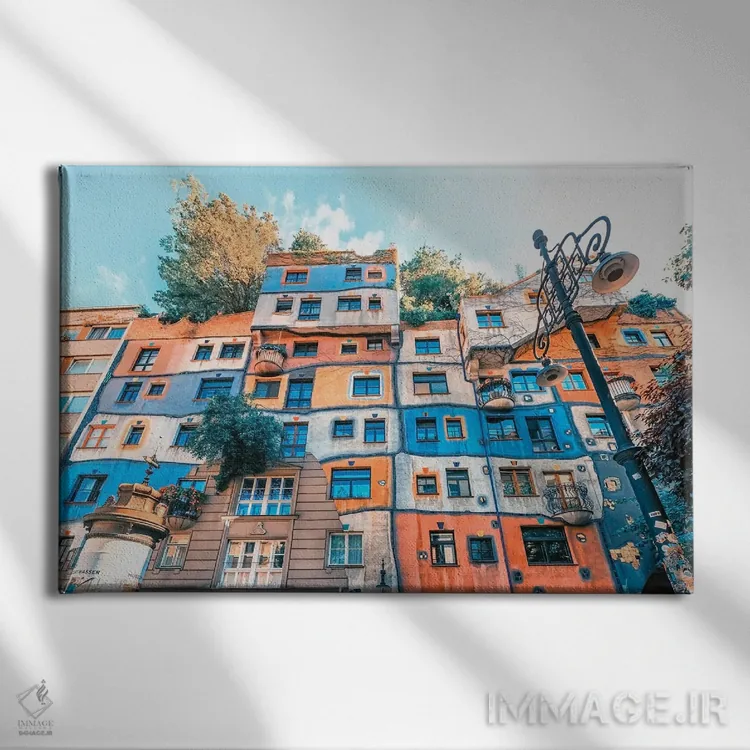 تابلو دهکدهٔ هوندرتواسر اثر مانجیک پیکچرز (استودیو عکاسی یا فیلمسازی) - نمای روبهرو روی دیوار
