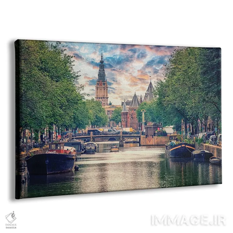 تابلو غروب آمستردام اثر مانجیک پیکچرز (استودیو عکاسی یا فیلمسازی) - نمای پرسپکتیو محصول