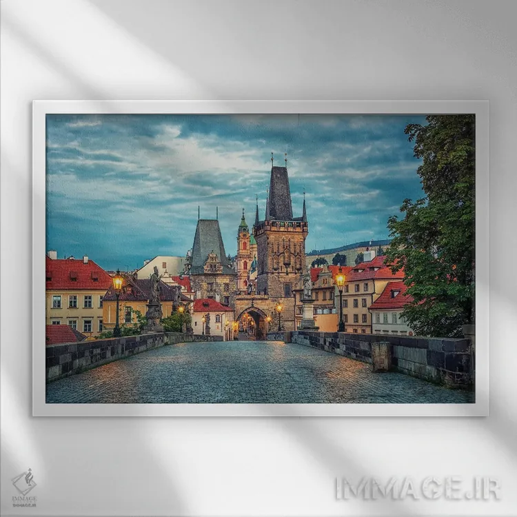 تابلو صبح در پراگ اثر مانجیک پیکچرز (استودیو عکاسی یا فیلمسازی) - نمای قابدار سفید