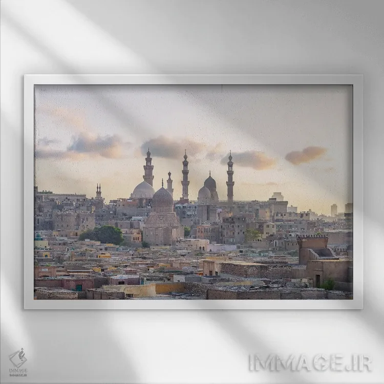 تابلو قاهره در غروب اثر مانجیک پیکچرز (استودیو عکاسی یا فیلمسازی) - نمای قابدار سفید