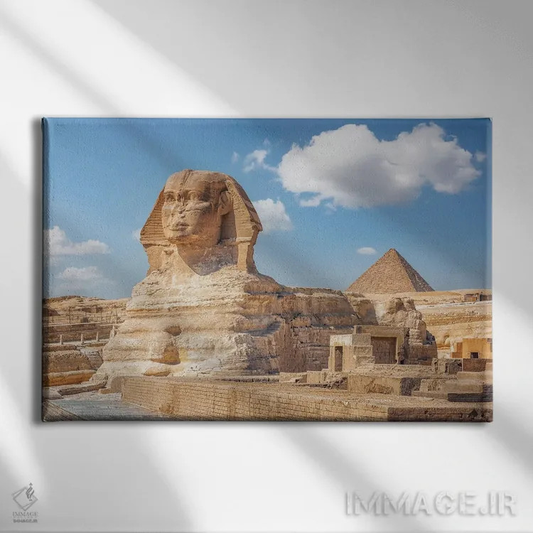 تابلو مجسمه ابوالهول اثر مانجیک پیکچرز (استودیو عکاسی یا فیلمسازی) - نمای روبهرو روی دیوار