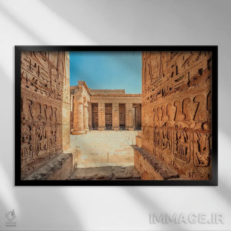 تابلو معبد رامسس سوم اثر مانجیک پیکچرز (استودیو عکاسی یا فیلمسازی) - نمای قابدار مشکی