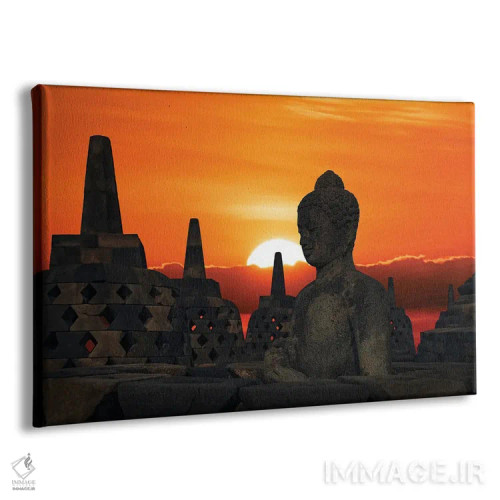 تابلو غروب معبد بوروبودور اثر مانجیک پیکچرز (استودیو عکاسی یا فیلمسازی) - نمای پرسپکتیو محصول