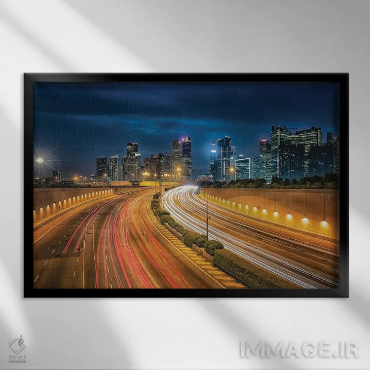 تابلو راه به سوی شهر اثر مانجیک پیکچرز (استودیو عکاسی یا فیلمسازی) - نمای قابدار مشکی