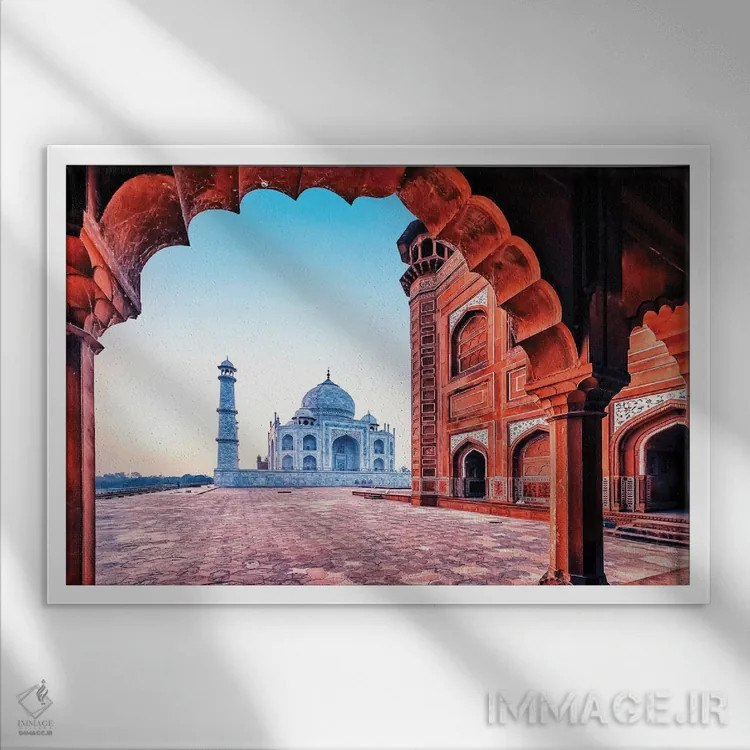 تابلو تاج زیبا (تاج محل) اثر مانجیک پیکچرز (استودیو عکاسی یا فیلمسازی) - نمای قابدار سفید