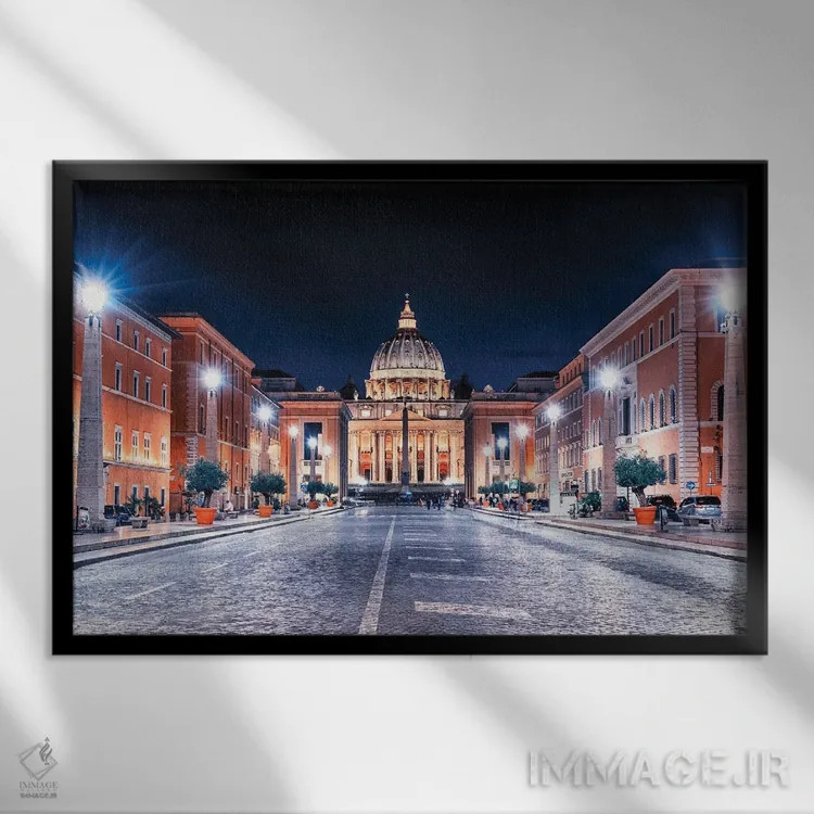 تابلو غروب واتیکان اثر مانجیک پیکچرز (استودیو عکاسی یا فیلمسازی) - نمای قابدار مشکی