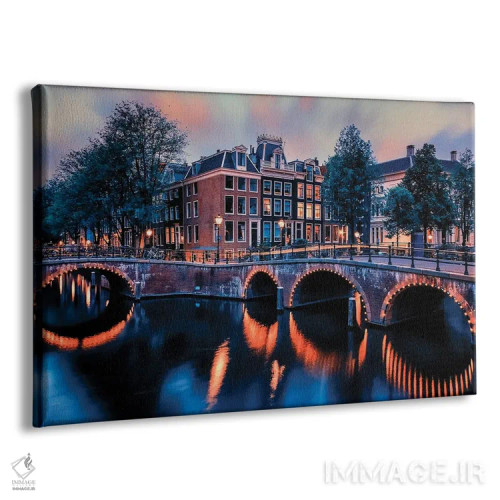 تابلو غروب آفتاب در آمستردام اثر مانجیک پیکچرز (استودیو عکاسی یا فیلمسازی) - نمای پرسپکتیو محصول