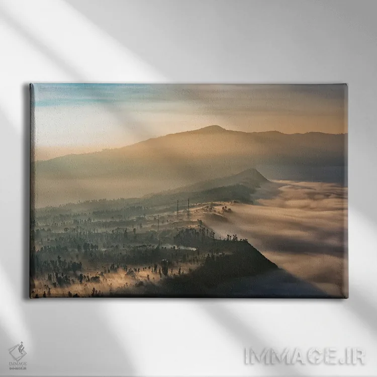 تابلو کالدرا اندونزی (دهانهٔ آتشفشانی) اثر مانجیک پیکچرز (استودیو عکاسی یا فیلمسازی) - نمای روبهرو روی دیوار
