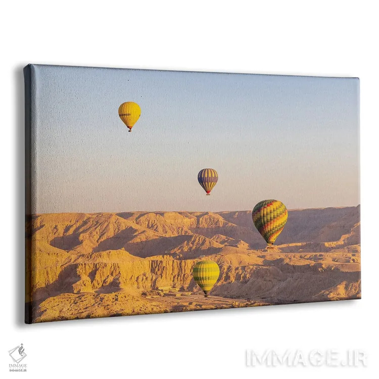 تابلو Egypt. Hot Air Balloons Taking Tourist For A Ride.,لوکسور، مصر. بالنهای هوای داغ در حال حمل گردشگران. اثر امیلی ام ویلسون - نمای پرسپکتیو محصول