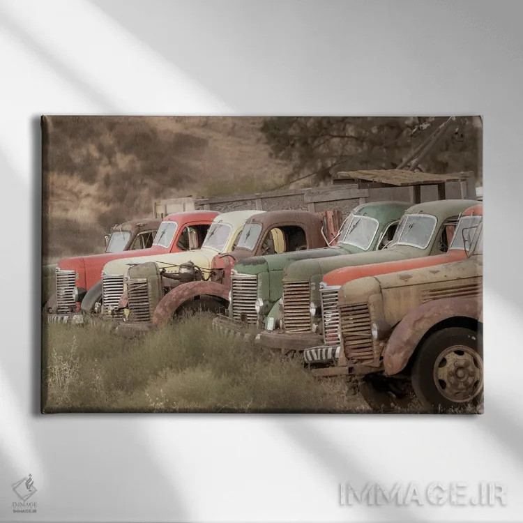 تابلو Washington State, Whitman County, Palouse Colfax Old Trucks,ایالات متحده، واشنگتن، شهرستان ویتمن، پلوُس کالفاکس، کامیونهای قدیمی اثر امیلی ام ویلسون - نمای روبهرو روی دیوار