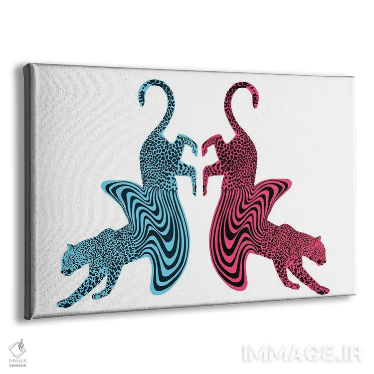 تابلو یوزپلنگ ذوبشده دوتایی اثر الا مازور - نمای پرسپکتیو محصول