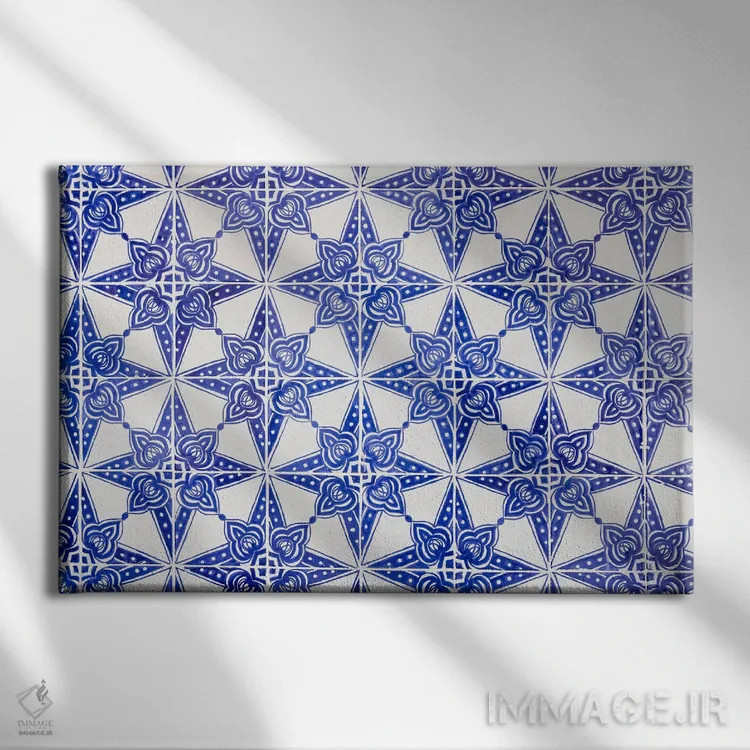 تابلو Tunisia. Geometric Pattern Of Decorative Tiles.,تونس، تونس. نقش هندسی کاشیهای تزئینی اثر امیلی ام ویلسون - نمای روبهرو روی دیوار