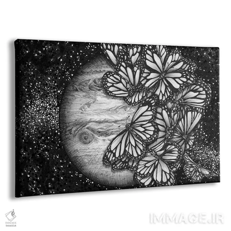 تابلو پروانههای مشتری (سیاره) اثر الا مازور - نمای پرسپکتیو محصول