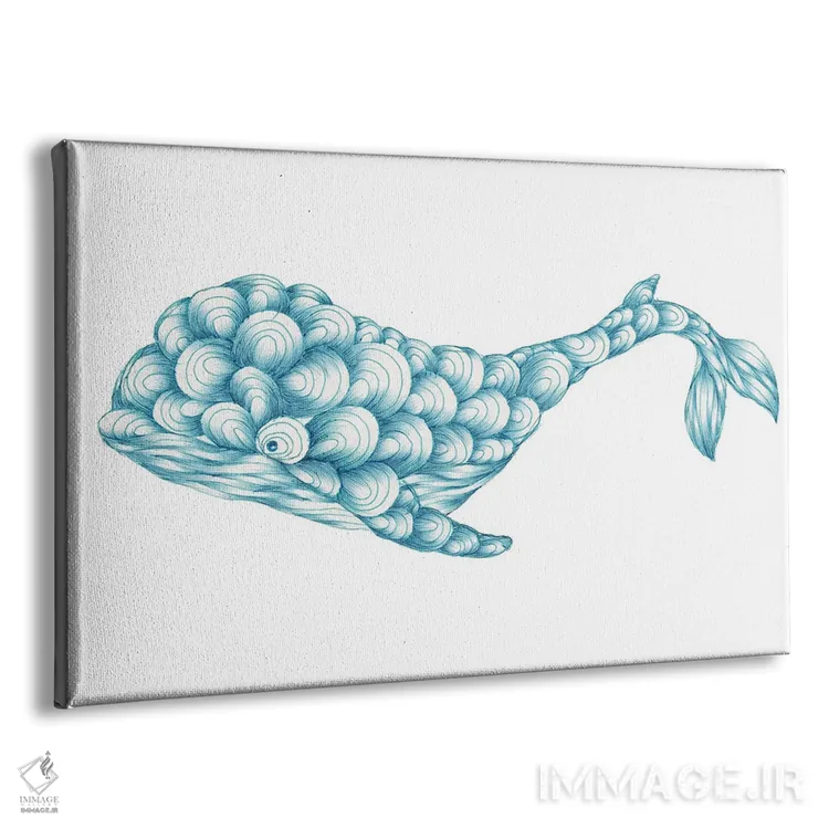 تابلو نهنگ فیروزهای اثر الا مازور - نمای پرسپکتیو محصول