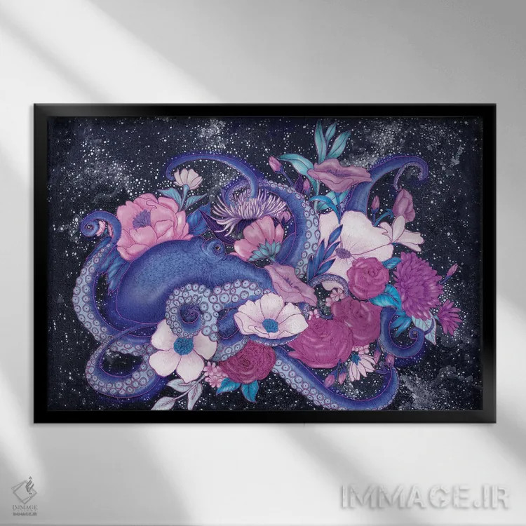 تابلو اقیانوس جادویی: هشتپا اثر الا مازور - نمای قابدار مشکی