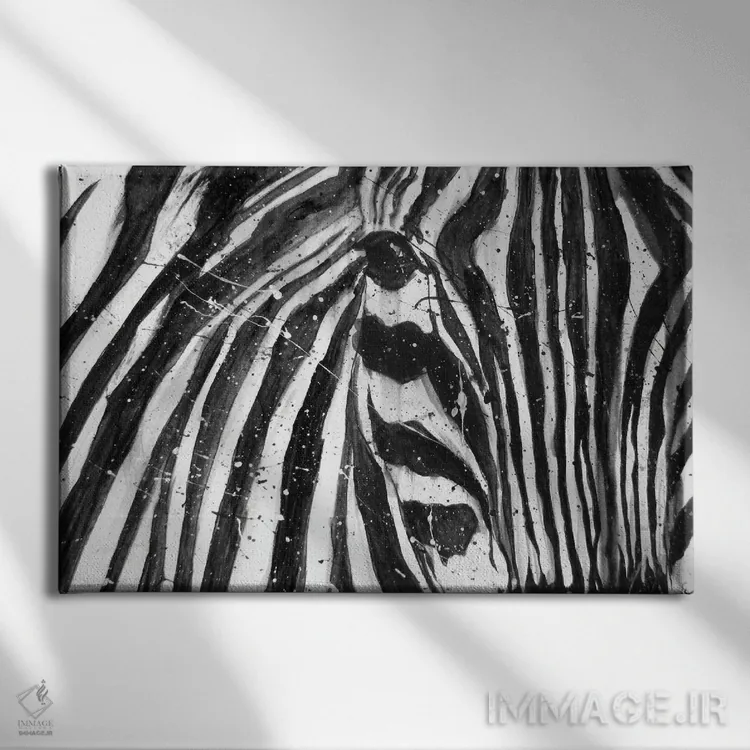 تابلو راهراه گورخر اثر الا مازور - نمای روبهرو روی دیوار