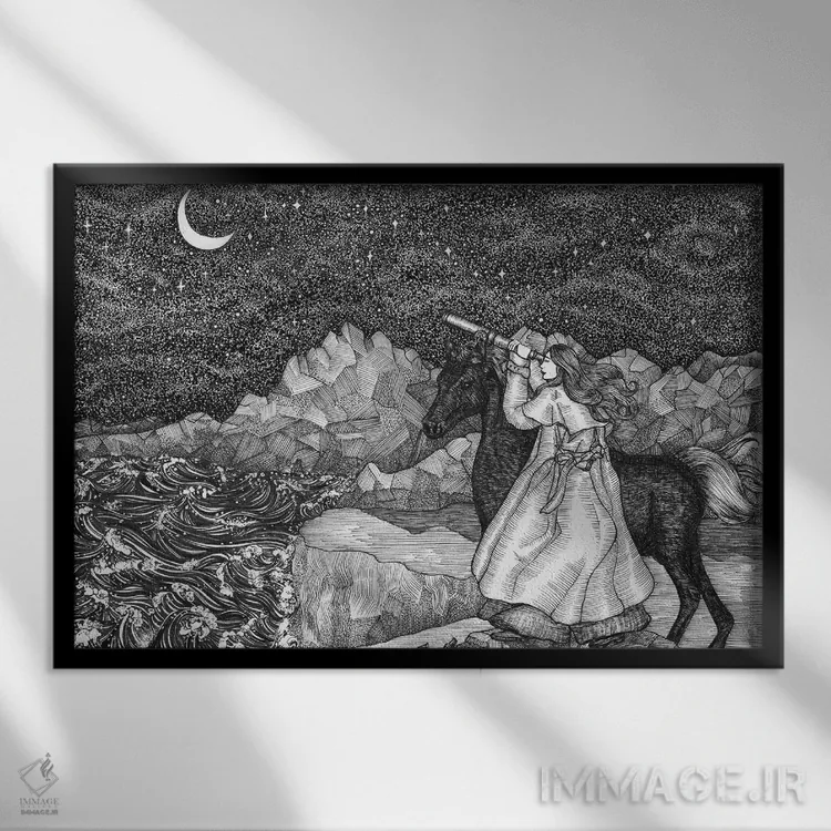 تابلو ستارهبین اثر الا مازور - نمای قابدار مشکی